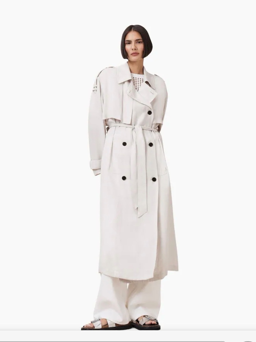 NWT AllSaints Linnie Lightweight Trench Coat, L - Picture 3 of 7